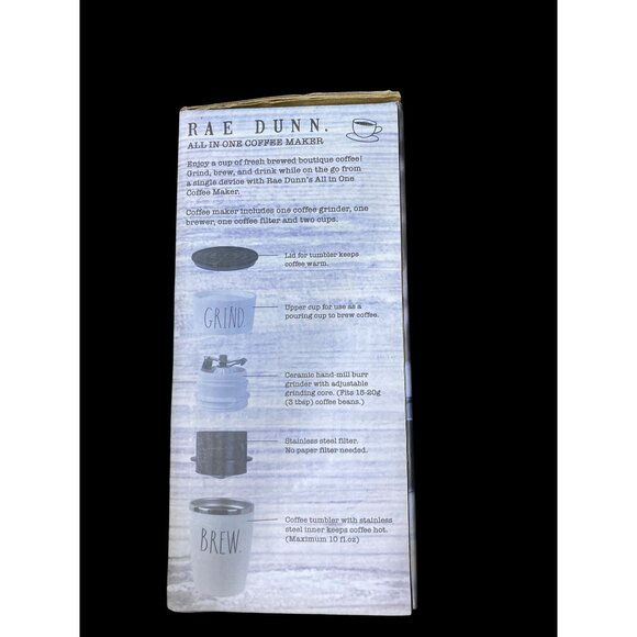 Rae Dunn Electric Coffee Grinder & Coffee Maker New In Box - Picture 5 of 5